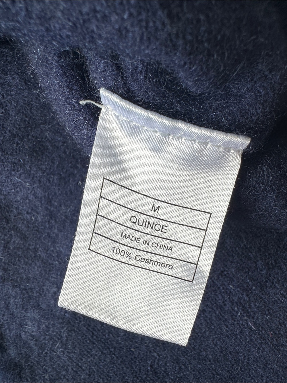 Quince Navy Blue Women's Mongolian Cashmere Crewneck Sweater - Picture 4 of 5